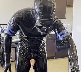Rubberdrone jerks gone in latex socks