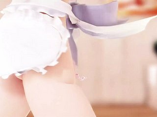 Tsuina-Chan Menari Hanya Dengan Apron Seksi (HENTAI 3D)